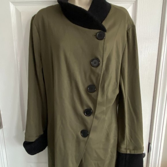Army Green/Black Long Jacket - Picture 1 of 7